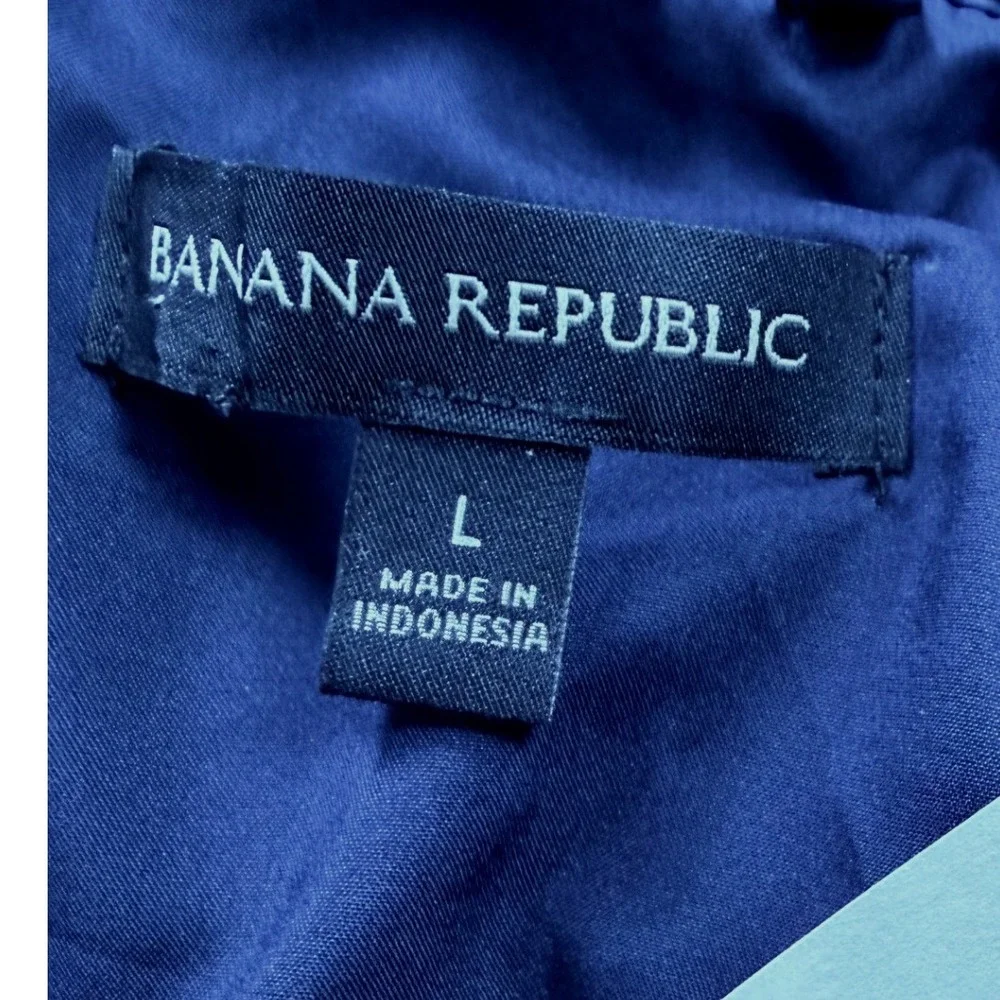 Banana Republic Shirt Jacket Mens L Navy Grey New‎ Buffalo Check Shacket